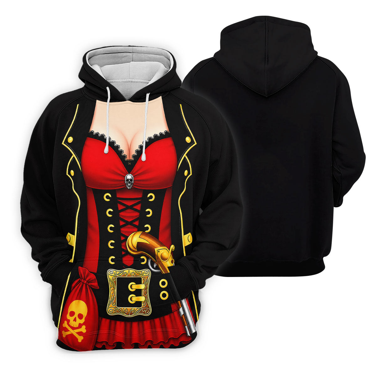 Red Corset Pirate Costume Skull Belt Golf Shirt, Mens Golf Polo, Golf Apparel For Men, Printed Golf Shirts