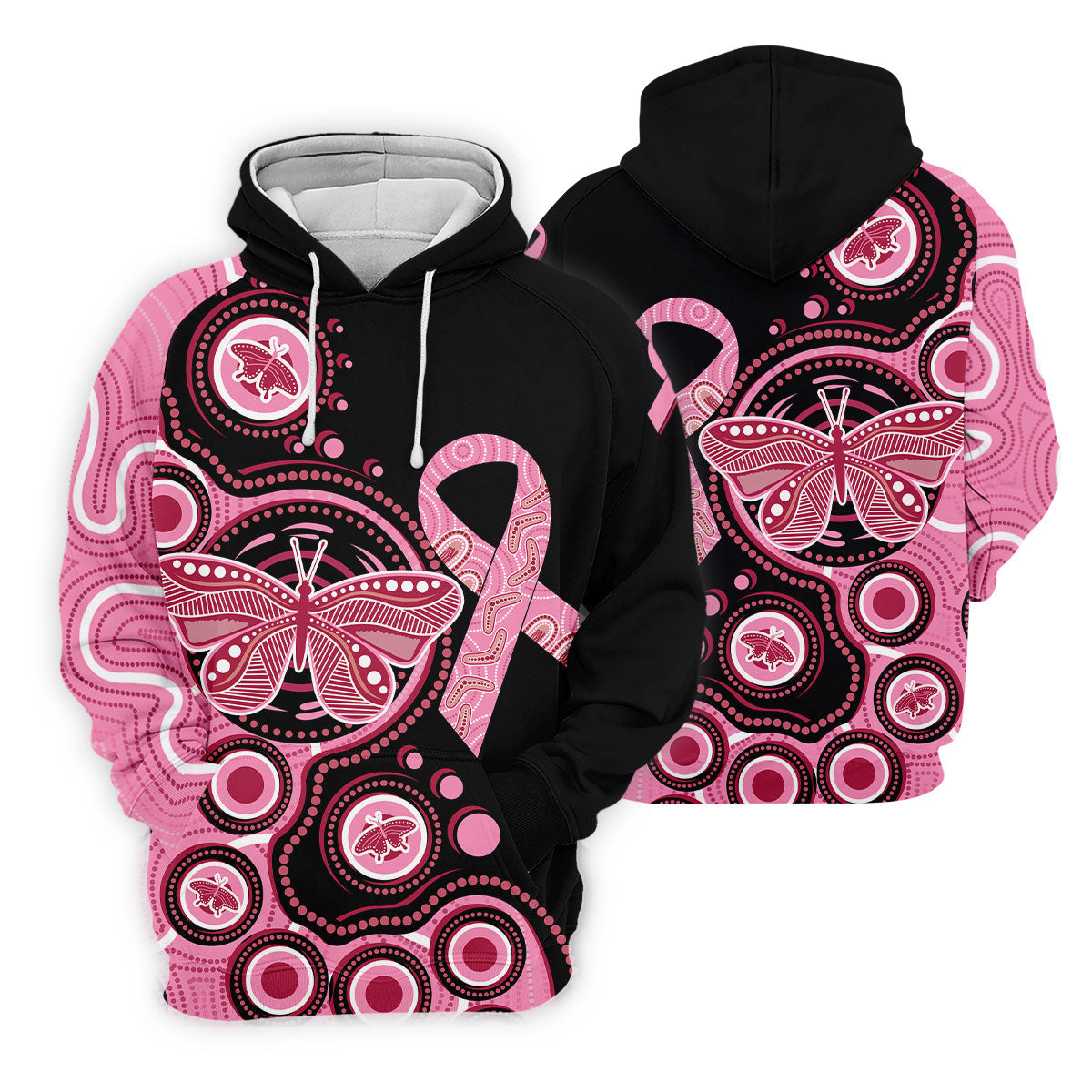 Breast Cancer Pink Butterfly Golf Tops For Men, Cancer Awareness Shirt, Polo ShirtFor Men
