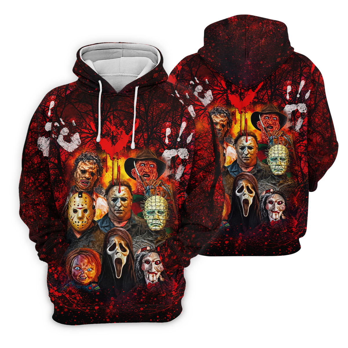 Halloween Horror Character Hawaiian Golf Shirt, Women's Golf Tops, Golf Shirts For Women
