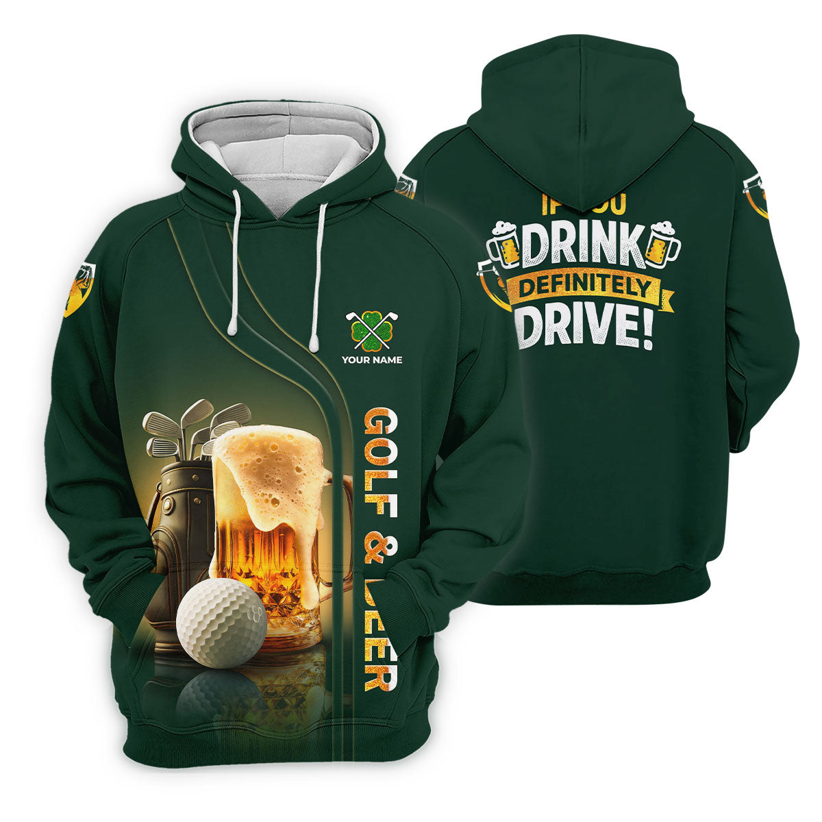 If You Drink Definitely Drive Golf And Beer St Patrick's Day Green Women's Golf Tops, Ladies Golf Polos