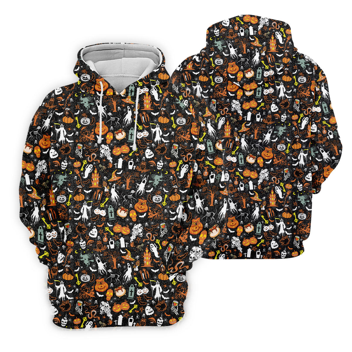 Trick or Treat Spooky Ghost Pumpkin Women's Golf Shirt, Halloween Golf Shirt, Fun Golf Shirts For Women