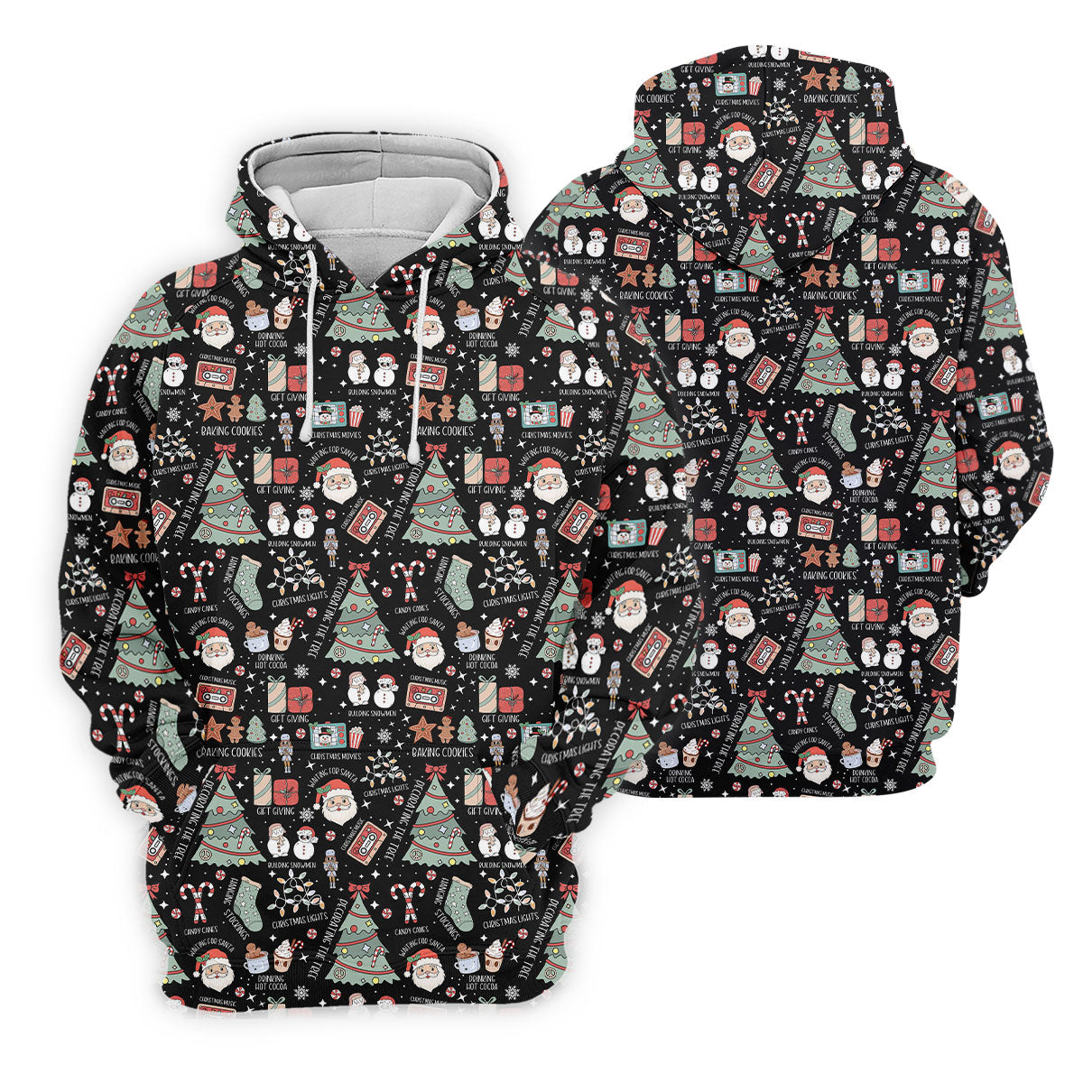 Cute Santa Claus Gift Black Men's Golf Polo Shirtistmas Golf Shirt, Polo Shirtor Men