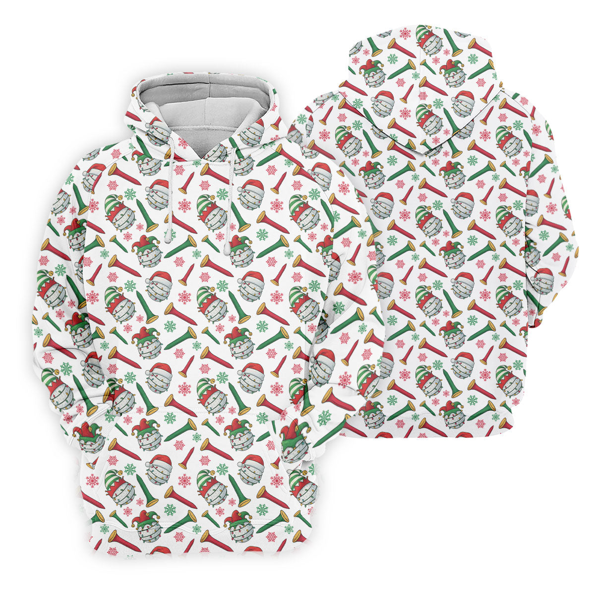 Funny Golf Ball Christmas Golf Shirt, Men's White Polo, Christmas Golf Gift, Golfing Apparel