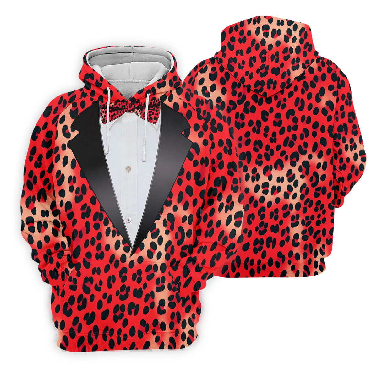Red Leopard Funny Costume Hawaiian Golf Shirt, Polo Shirtor Men, Golf Shirts For Men