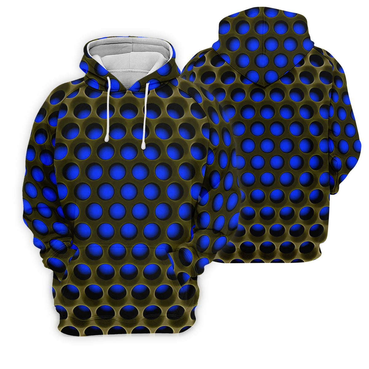 3D Effect Circular Pattern Navy Golf Shirt, Cool Golf Outfit, Women Golf Top, Ladies Golf Shirts