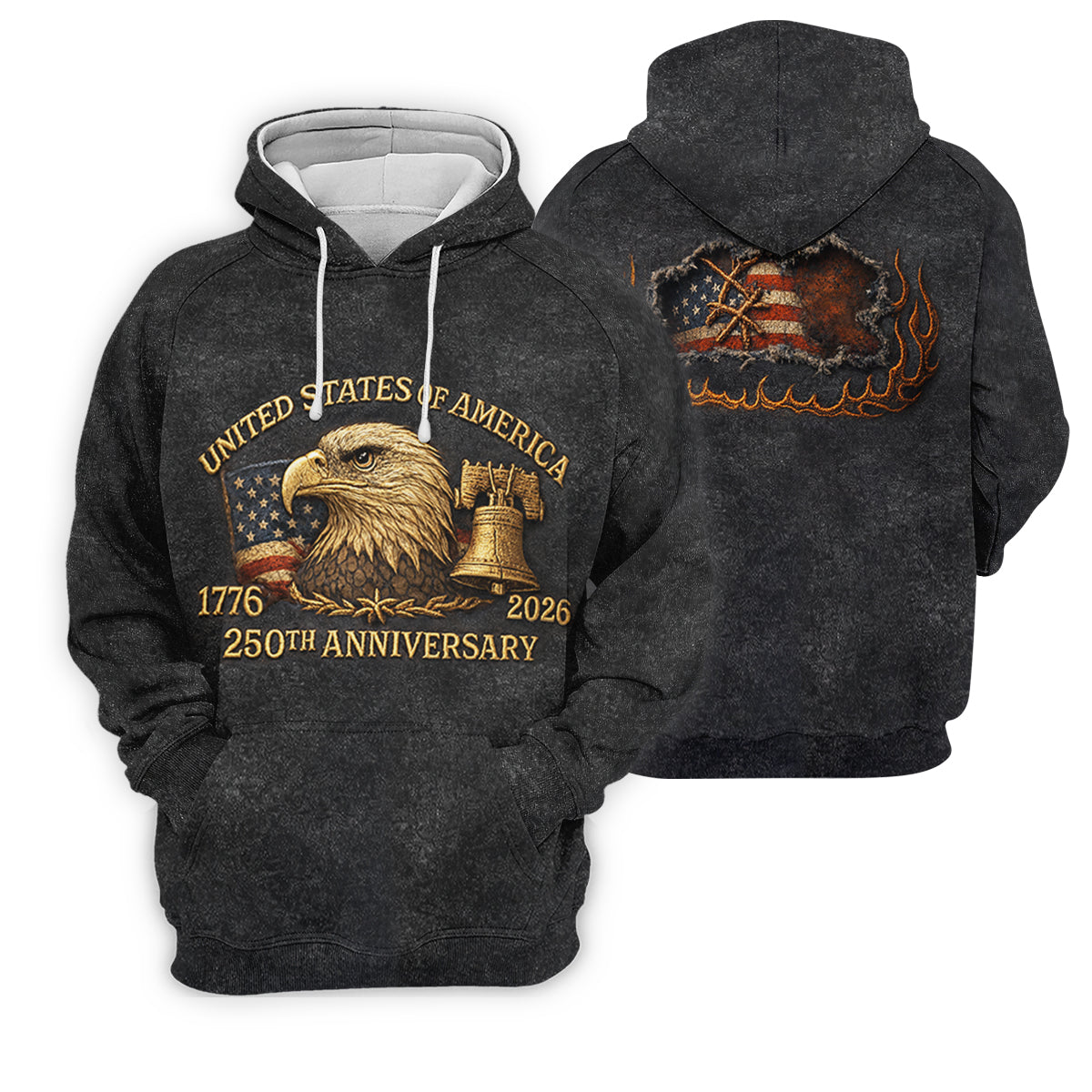 Bald Eagle American Flag 250th Anniversary Dark Grey Color Women's Golf Tops, Ladies Golf Shirts