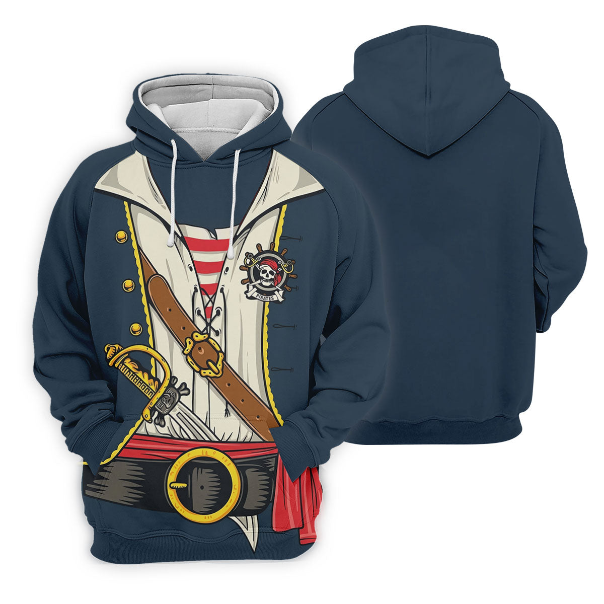 Funny Pirate Costume Hawaiian Golf Shirt, Men's Golf Shirt, Polo Shirts For Men