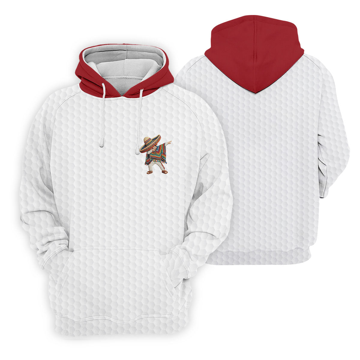 Cinco De Mayo Celebration Golf Ball Pattern White Golf Shirt, Polo Shirtor Men