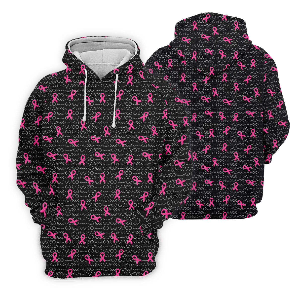 Black Golf Polo with Pink Ribbon, Men's Golf Polo ShirtBreast Cancer Awareness Shirt, Funny Golf Shirt