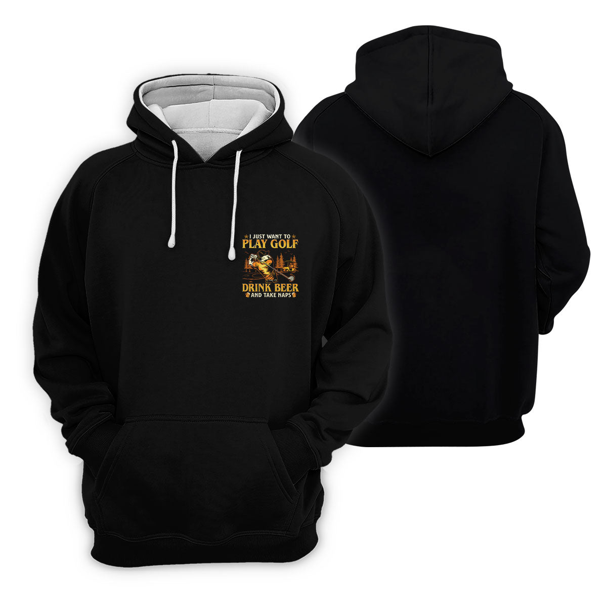 I Just Want To Play Golf Drink Beer And Take Naps Black Golf Shirt, Fun Women's Golf Shirts