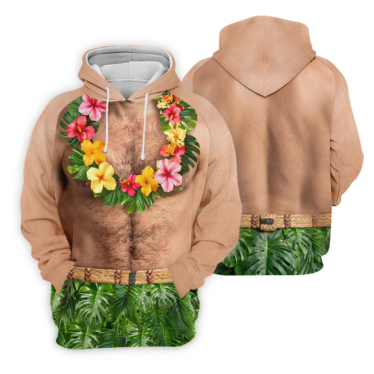 Tropical Theme Party Men's Funny Golf Shirts, Hawaiian Golf Shirt, Polo Shirtor Men