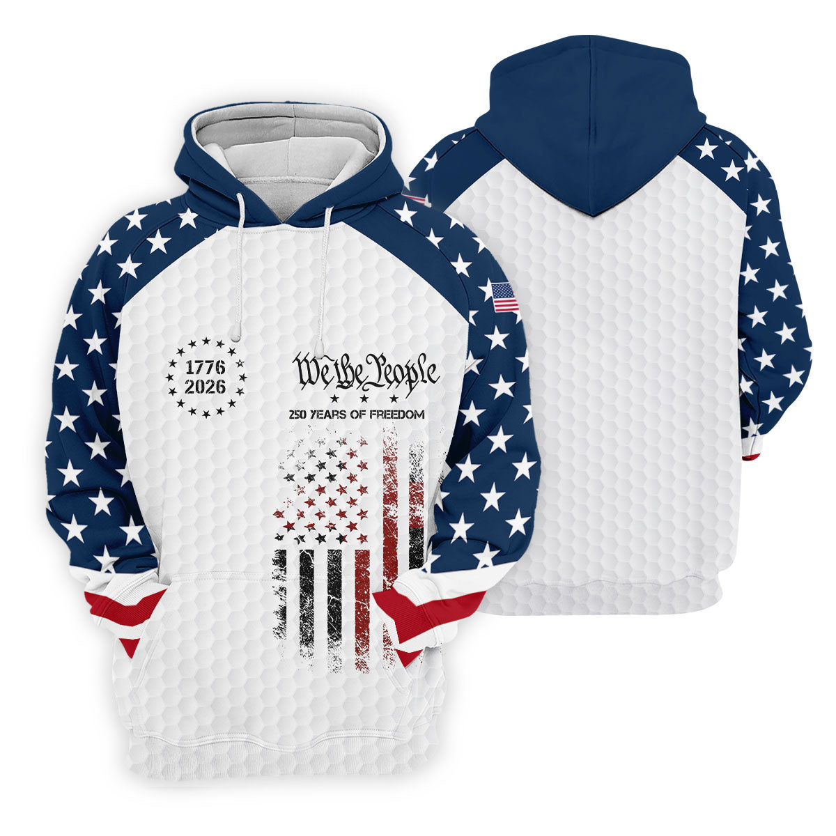 We The People 250 Years Of Freedom Distressed Flag Patriotic 4th Of July Golf Shirt For Women