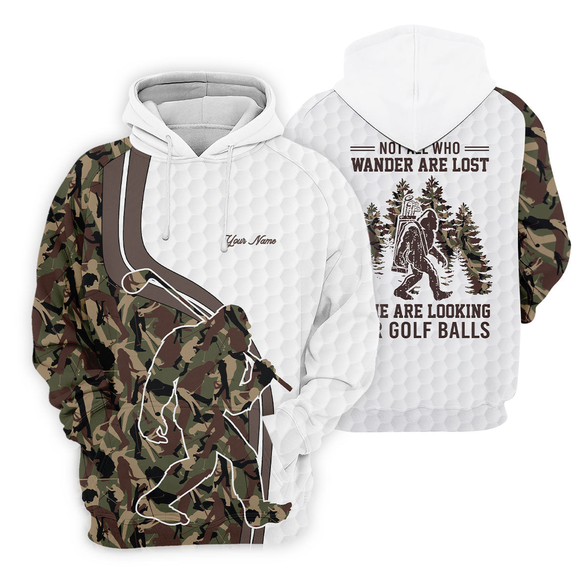 Not All Who Wander Are Lost Bigfoot Camouflage Funny Golf Shirt, Ladies Golf Tops, Golf Shirt For Women