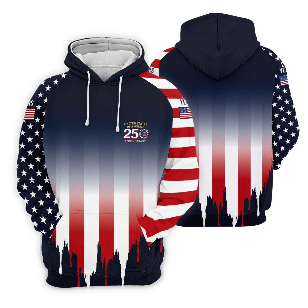 USA 250 Anniversary American Flag Golf Shirt, Patriotic 4th Of July Golf Shirts For Men