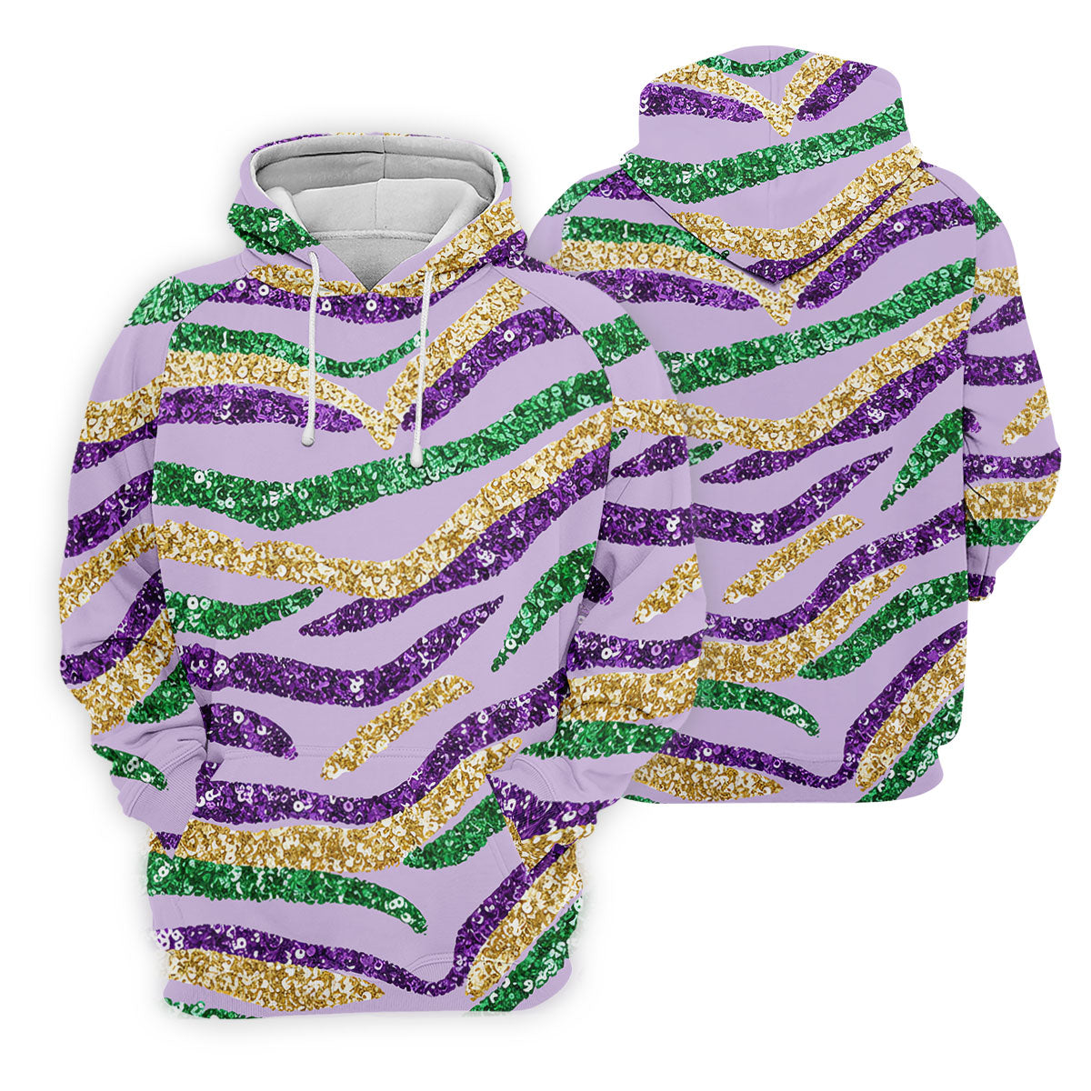 Purple Green Gold Sequin Pattern Light Purple Mardi Gras Golf Shirt, Polo ShirtFor Men, Golf Shirts For Men