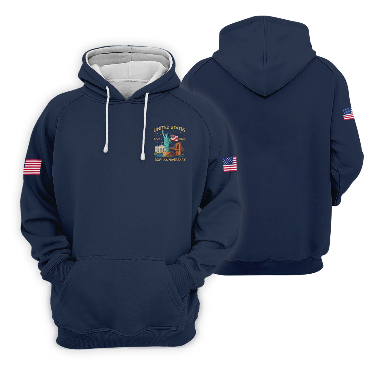 US 250th Anniversary Patriotic Golf Shirt, American Symbols 4th Of July Golf Shirt For Women