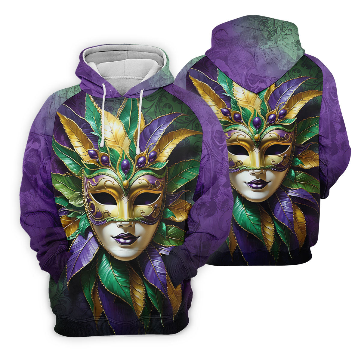 Mardi Gras Festival Mask All Over Print Women's Golf Shirts, Women's Golf Tops, Ladies Golf Shirts