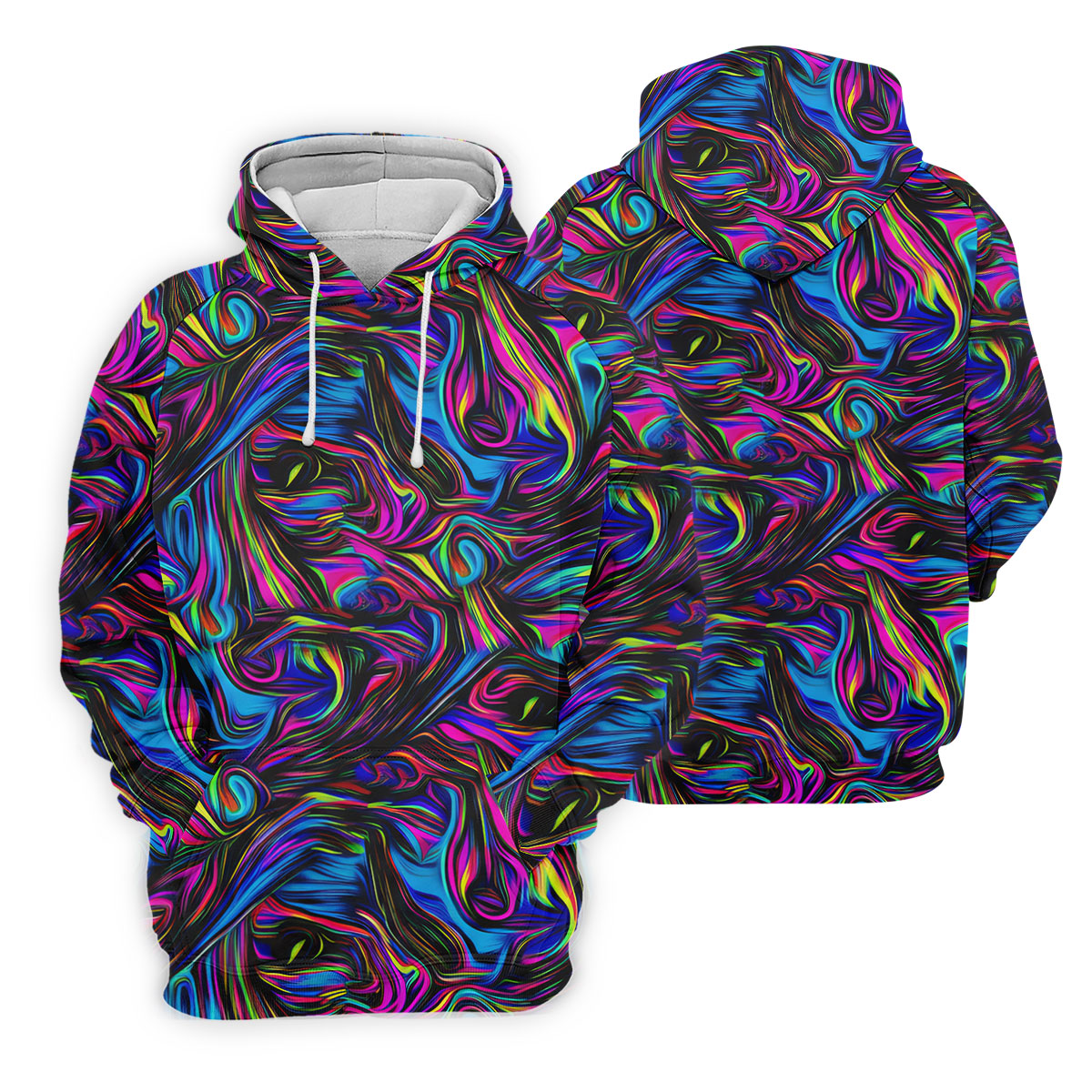 Vibrant Neon Liquid Marble Abstract Golf Shirt, Mens Golf Shirts, Golf Polo Shirts For Men