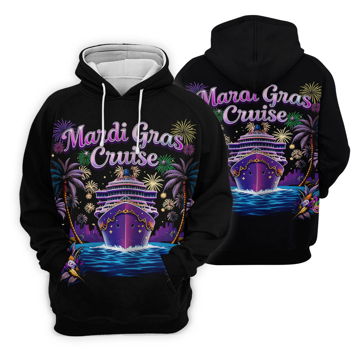 Mardi Gras Cruise Festive Theme Women's Golf Shirts, Women's Golf Tops, Ladies Golf Shirts