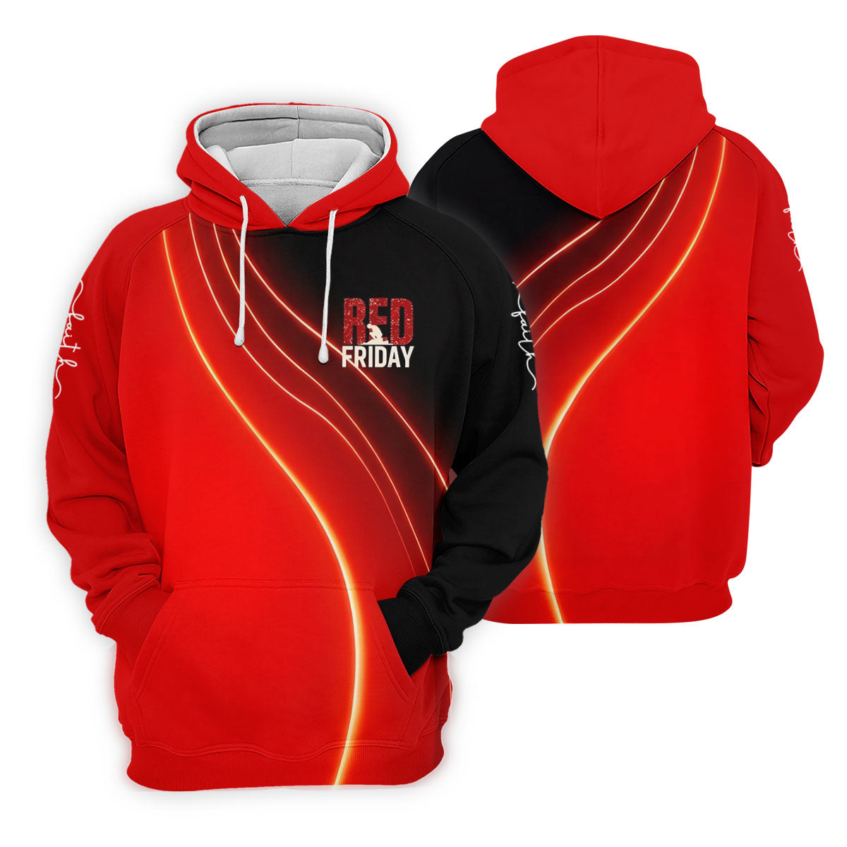 Red Friday Red Black Gradient Faith 4th Of July Golf Shirt, 250 Years Polo Shirt Men