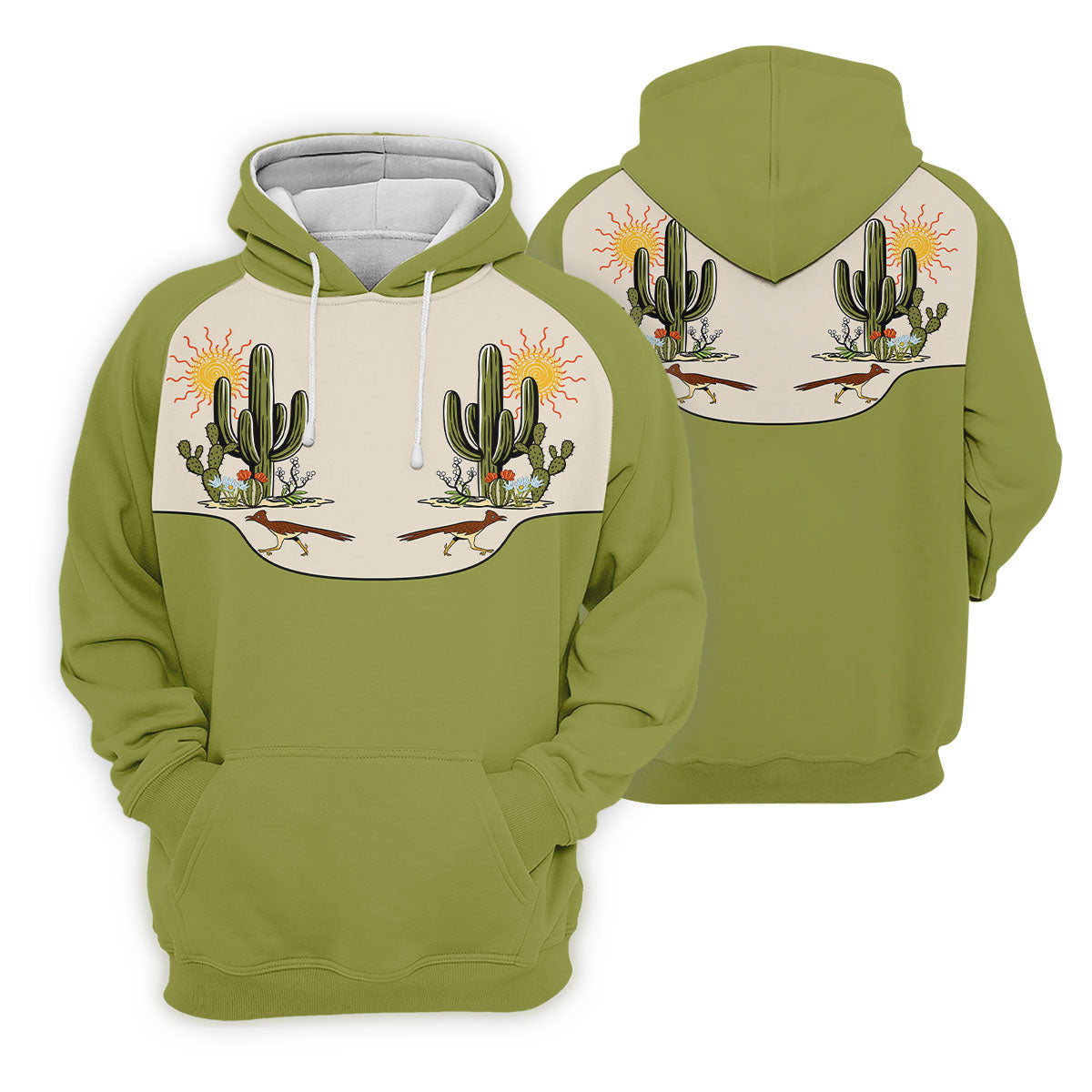 Desert Cactus Roadrunner Golf Polo Shirt, Golf Polo Shirts For Men, Hawaiian Golf Shirt