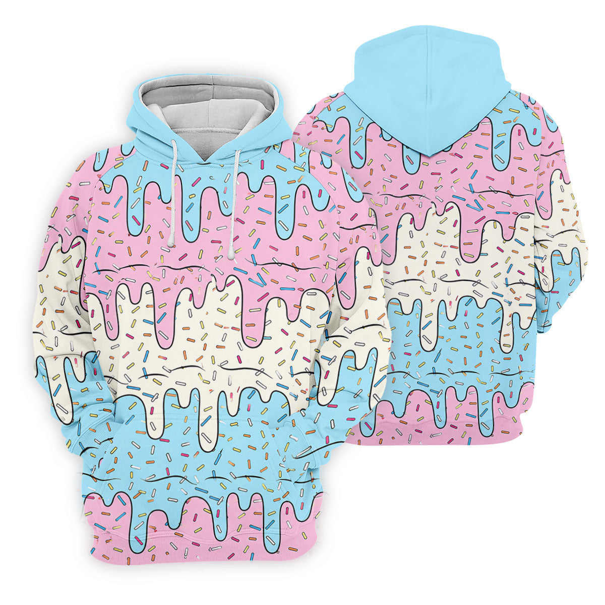 Ice Cream Drip Hawaiian Golf Shirt, Summer Sweets Women's Golf Tops, Ladies Golf Shirts