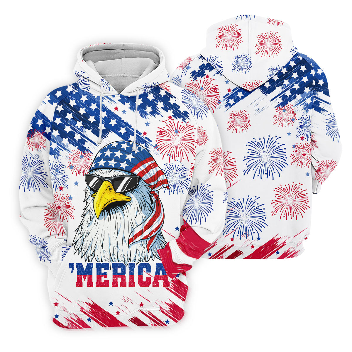 Cool Bald Eagle 4th Of July American Flag Pattern Golf Shirts For Men, 250th Anniversary Patriotic Golf Shirt