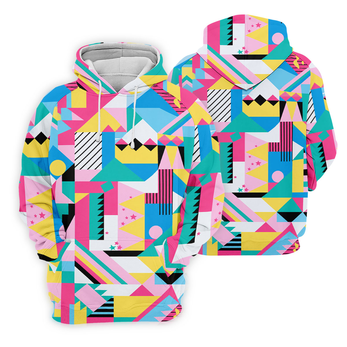 Memphis Pattern Golf Shirt, Retro 80s Geometric Color Block Design, Golf Shirt For Women