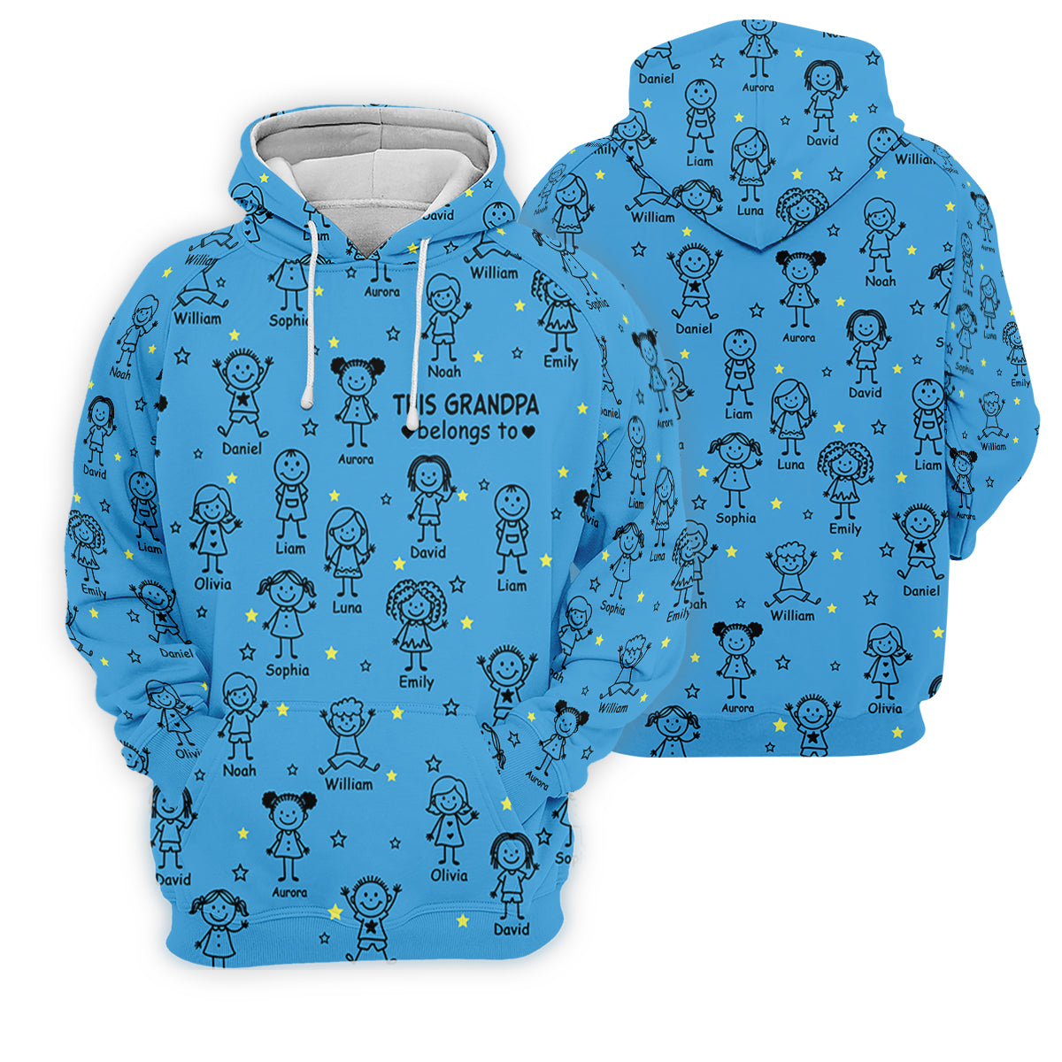 This Grandpa Dad Belongs To Kids Pet Blue Golf Shirt, Polo ShirtFor Men, Golf Gift For Men