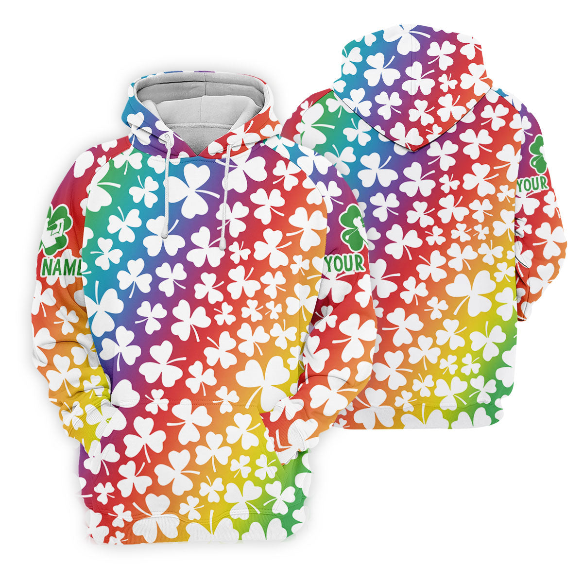 Rainbow Shamrock St Patrick's Day Golf Shirt, Golf Tops For Men, Polo ShirtFor Men, Golf Shirts For Men