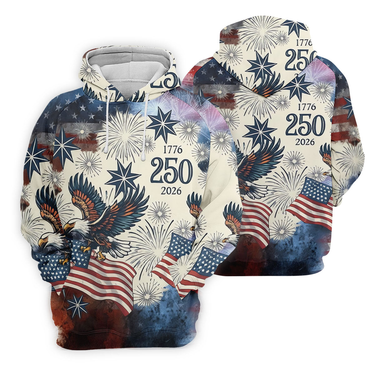 United States 250th Anniversary Patriotic Eagle Vintage Golf Shirt, 4th Of July Golf Shirts For Men