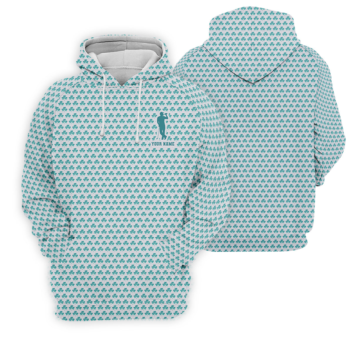 St Patrick's Day Shamrock Golf And Beer Blue And White Golf Shirt, Polo ShirtFor Men, Golf Shirts For Men
