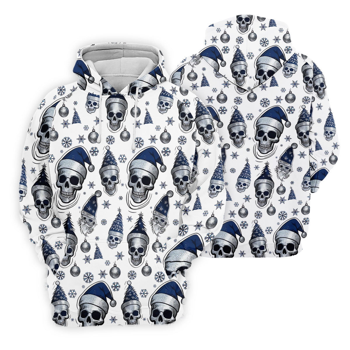 Vintage Skull Christmas Golf Shirt, White Polo Shirt, Cool Golf Gift, Golf Shirts For Men
