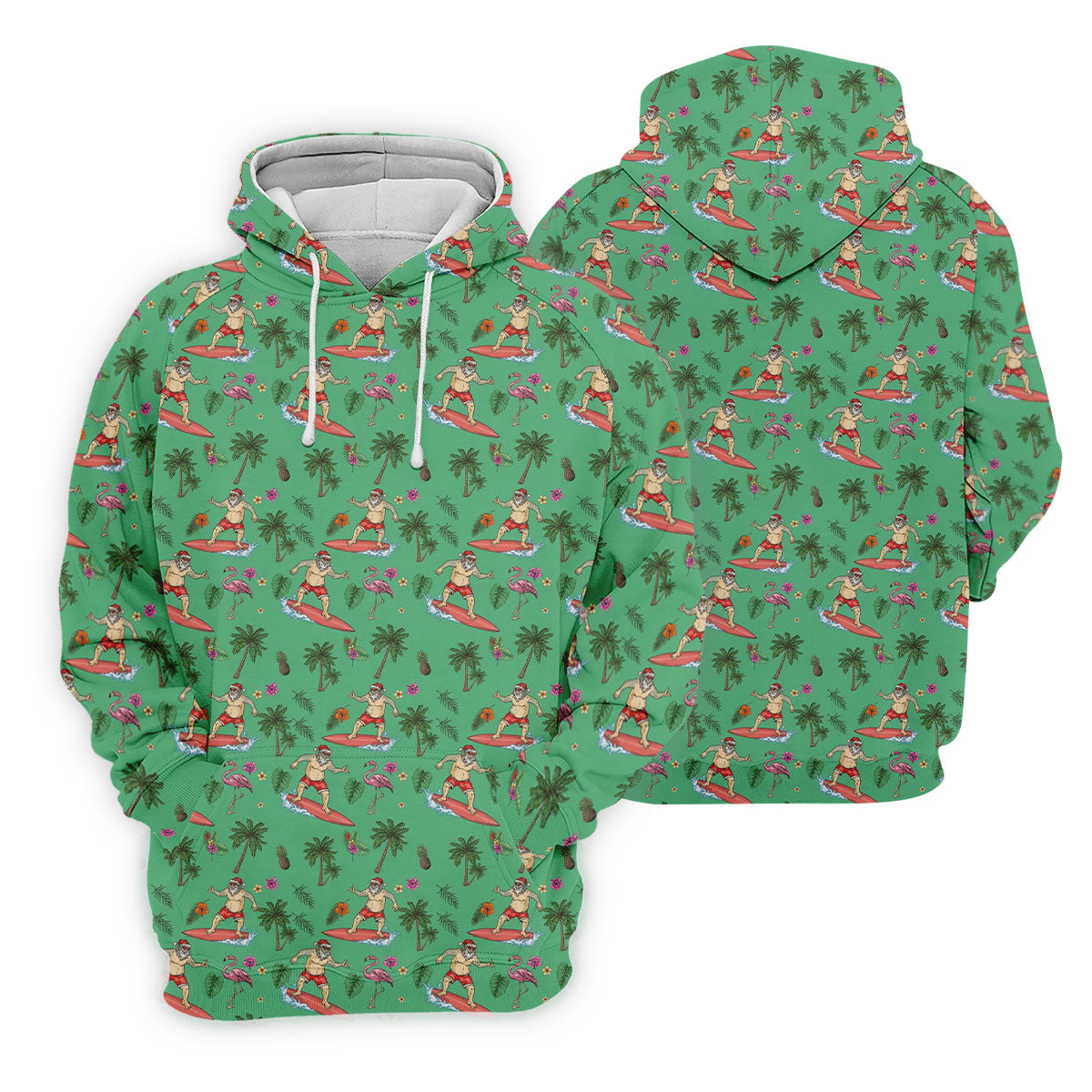Santa Flamingo Tropical Golf Shirt, Christmas Golf Shirt, Women’s Golf Apparel