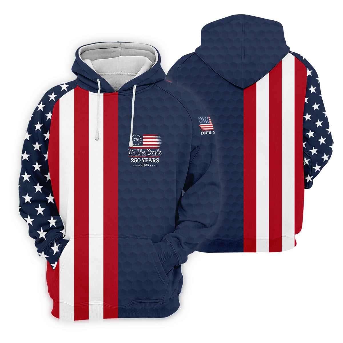 We The People Golf Ball Pattern 250 Years Patriotic 4th Of July US Flag Golf Shirts For Men