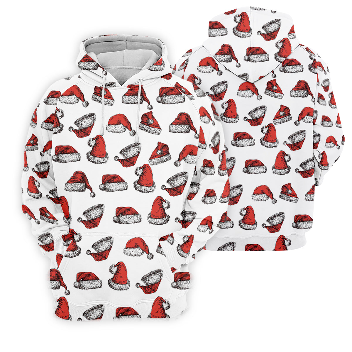 Santa Hat Pattern Christmas White Golf Tops For Men, Christmas Golf Shirt, Men's Golf Apparel