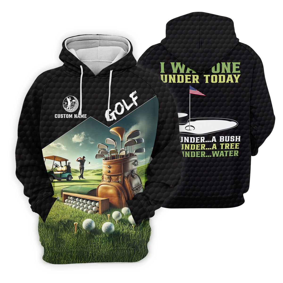 I Was One Under Today Golf Ball Pattern Funny Golf Shirt, Custom Golf Shirts, Golf Shirts For Men