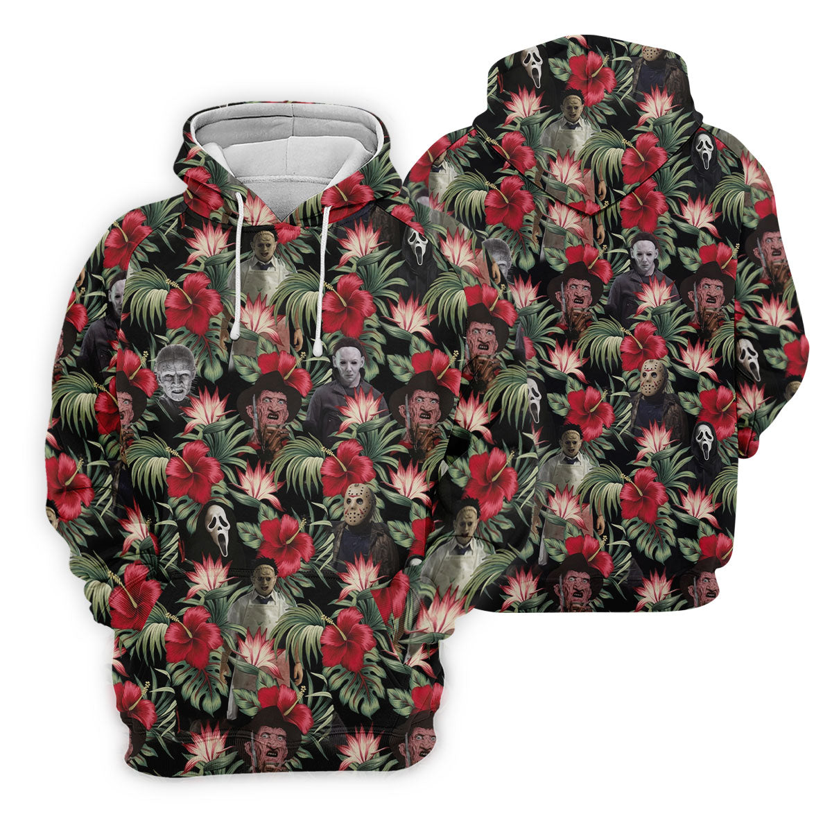Halloween Tropical Horror Character Golf Shirt, Women's Golf Polo, Printed Golf Shirt