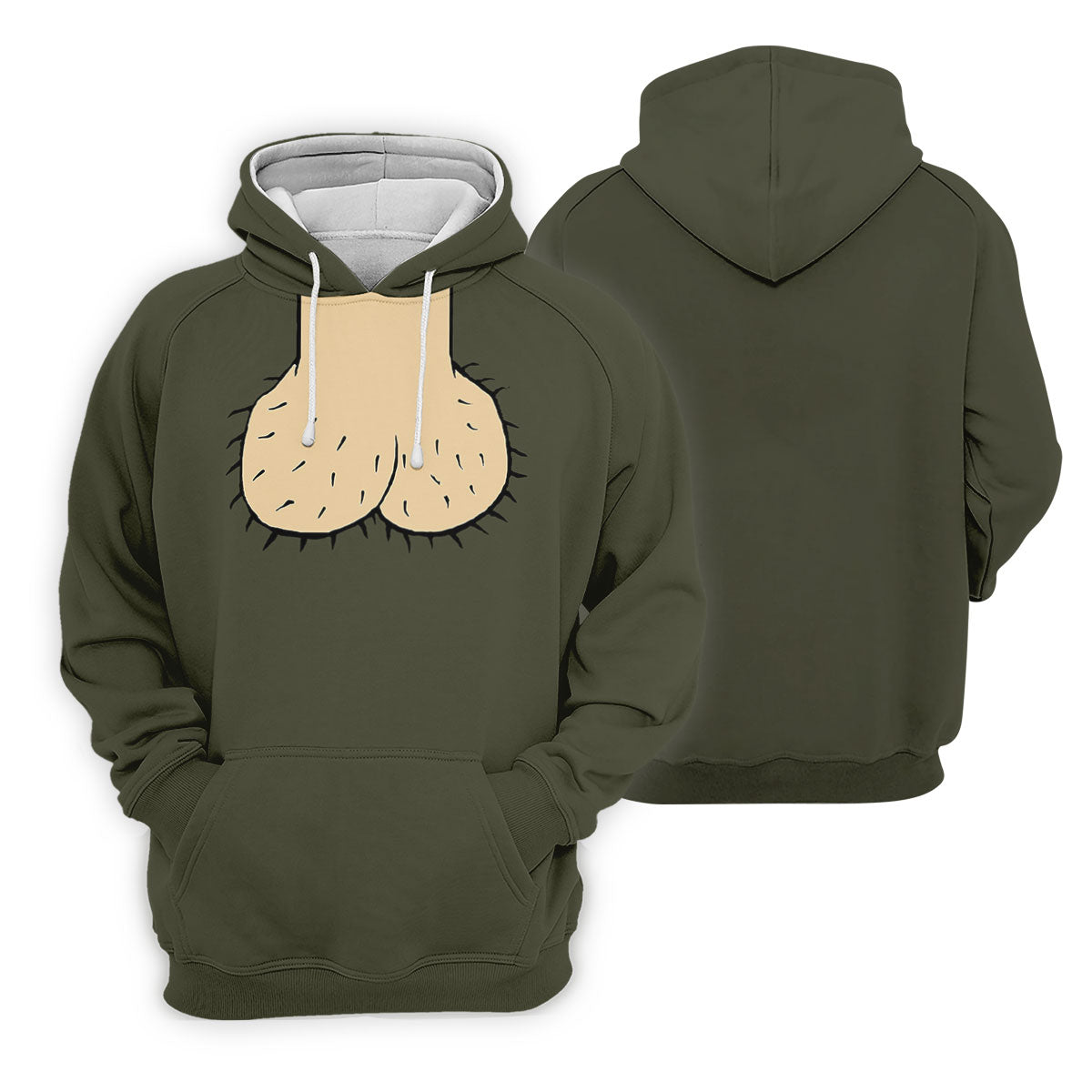 Olive Green Funny Dickhead Faux Chest Golf Shirt, Golf Tops For Women, Women’s Golf Apparel