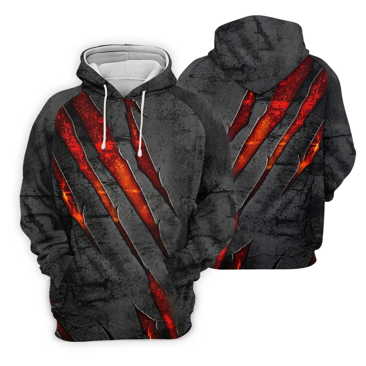 Red Claw Marks Hawaiian Golf Shirt, Scratch Print Men's Golf Shirt, Polo Shirts For Men