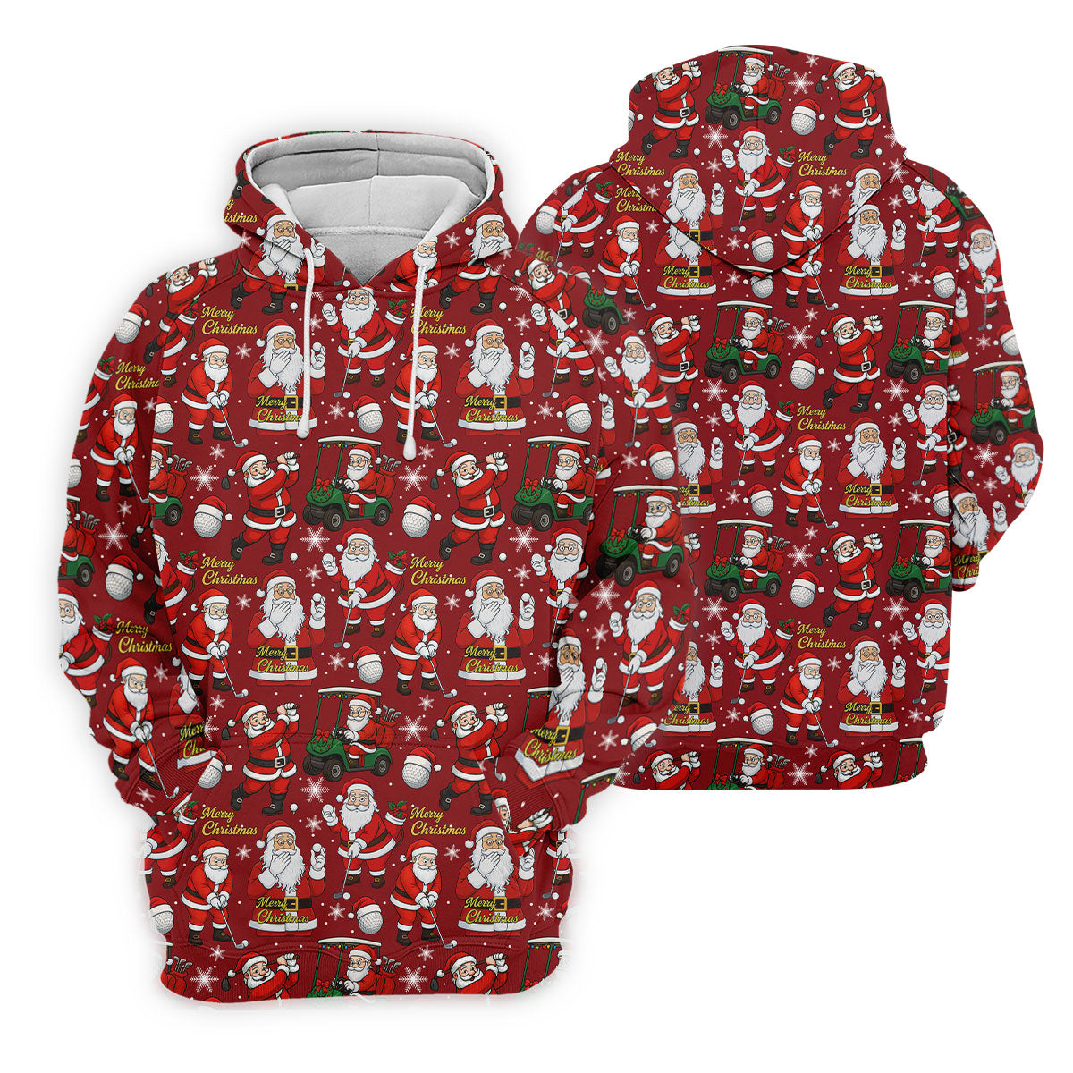 Funny Santa Golfing Christmas Polo Shirt Christmas Golf Shirt, Polo ShirtFor Men, Golf Gift For Men