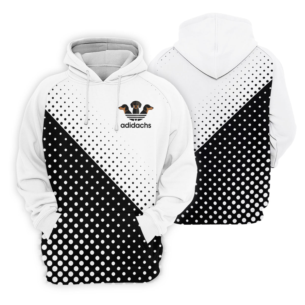Adidachs Funny Dachshund White Golf Shirt, Men's Funny Golf Shirts, Polo Shirtor Men