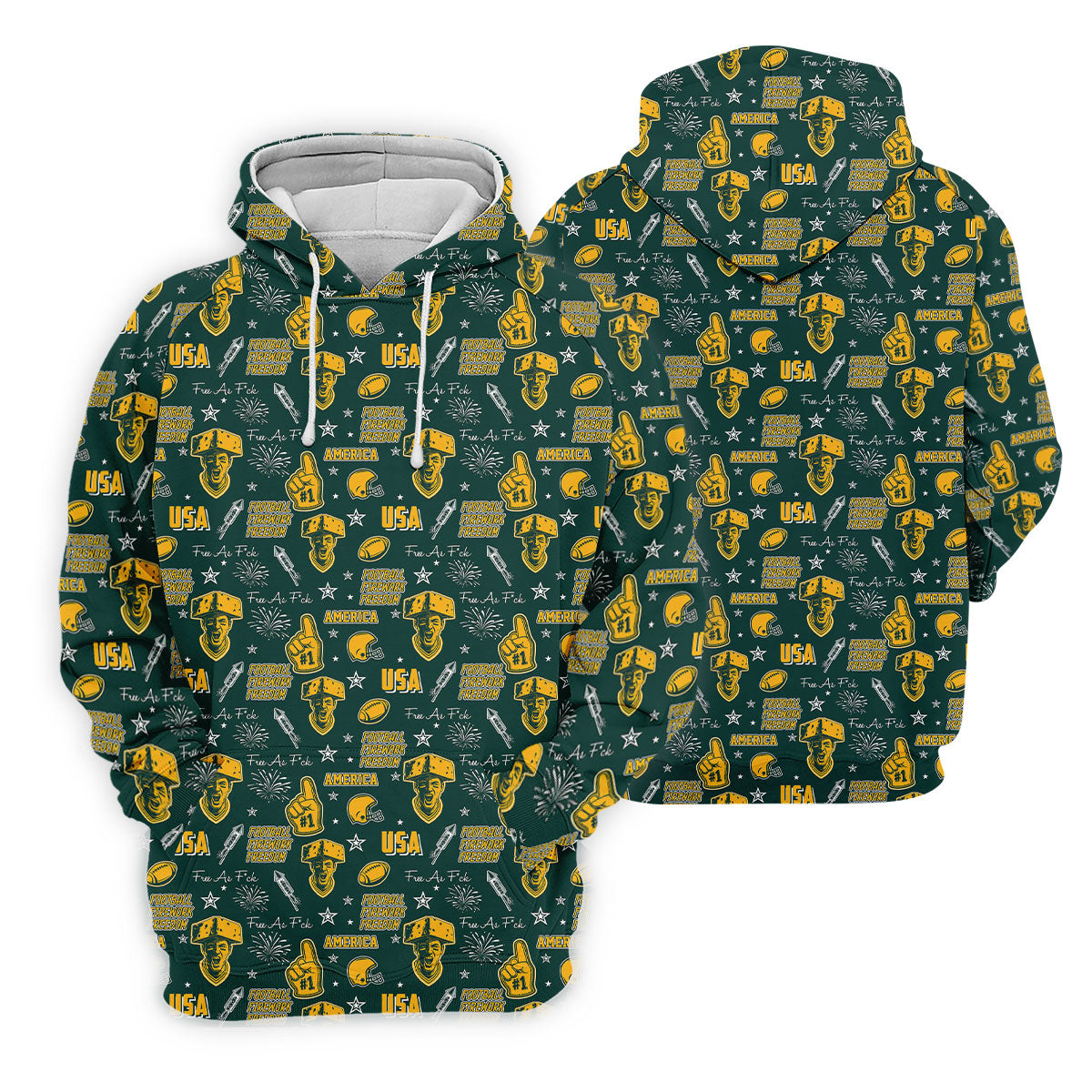 Cheesehead Dark Green And Gold Sport Polo, American Football League Gift Ideas For Football Fans