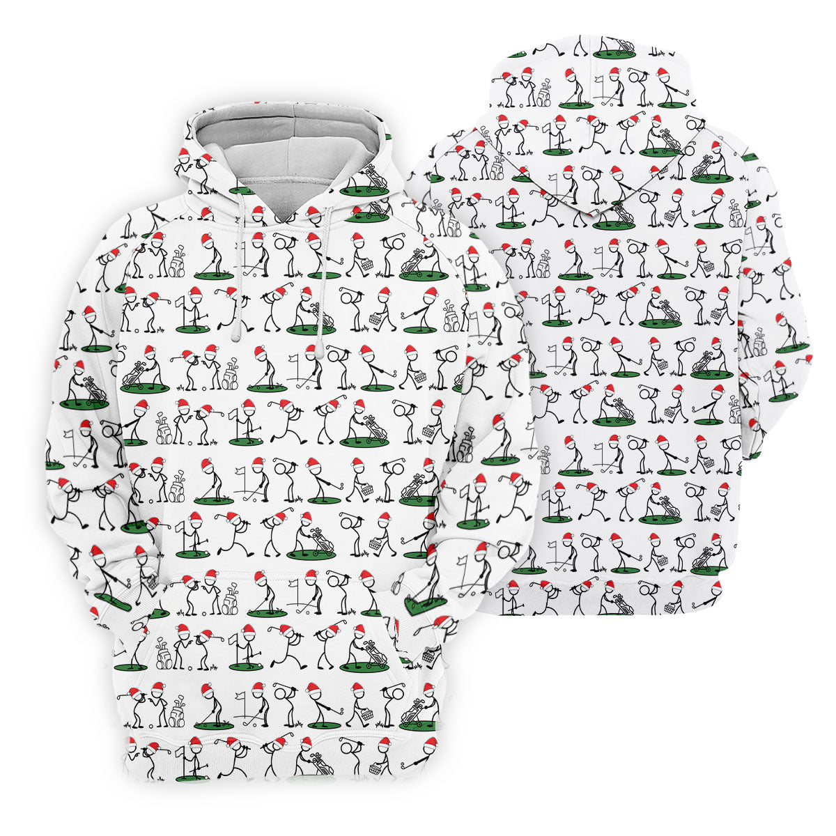 Funny Stickman Golf Pose Christmas Golf Shirt, Women's Golf Tops, Christmas Golf Gift