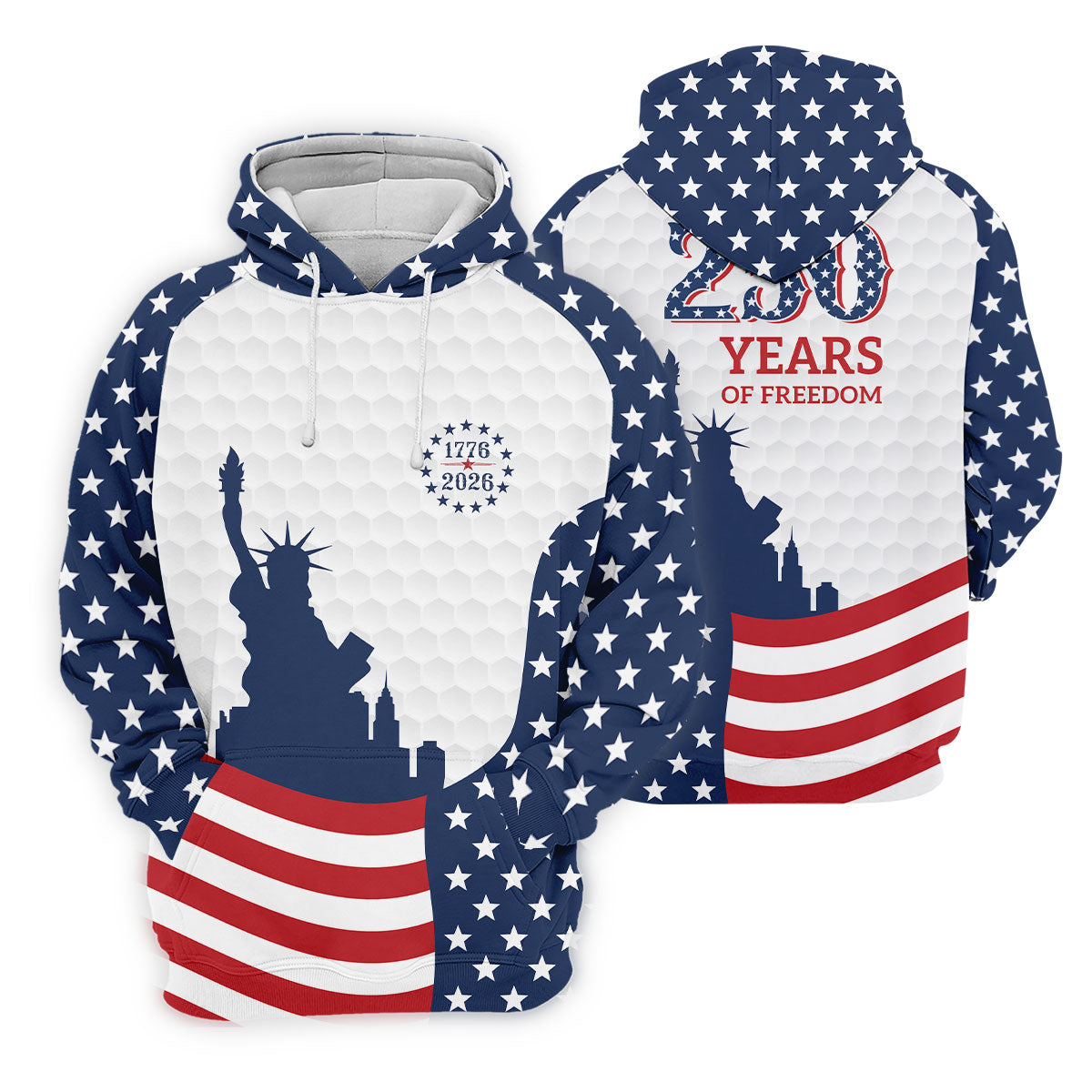 250 Years Of Freedom Golf Ball Pattern American Flag Golf Shirt, Patriotic 4th Of July Golf Shirt For Women