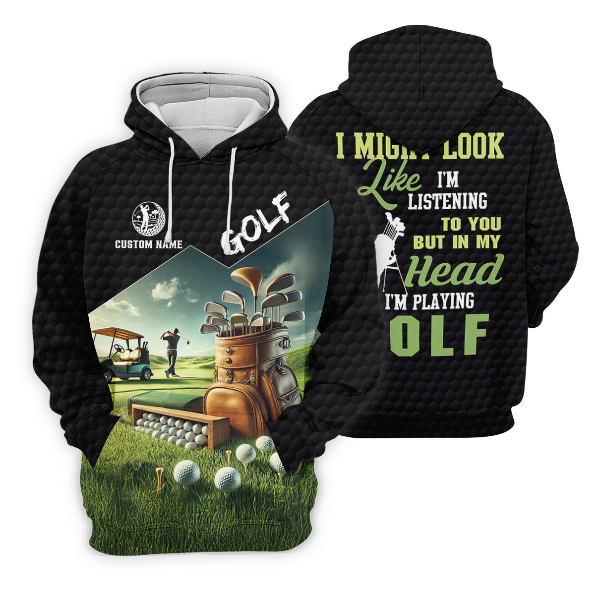 In My Head I'm Playing Golf Funny Golf Shirt, Custom Golf Shirts, Golf Shirts For Men