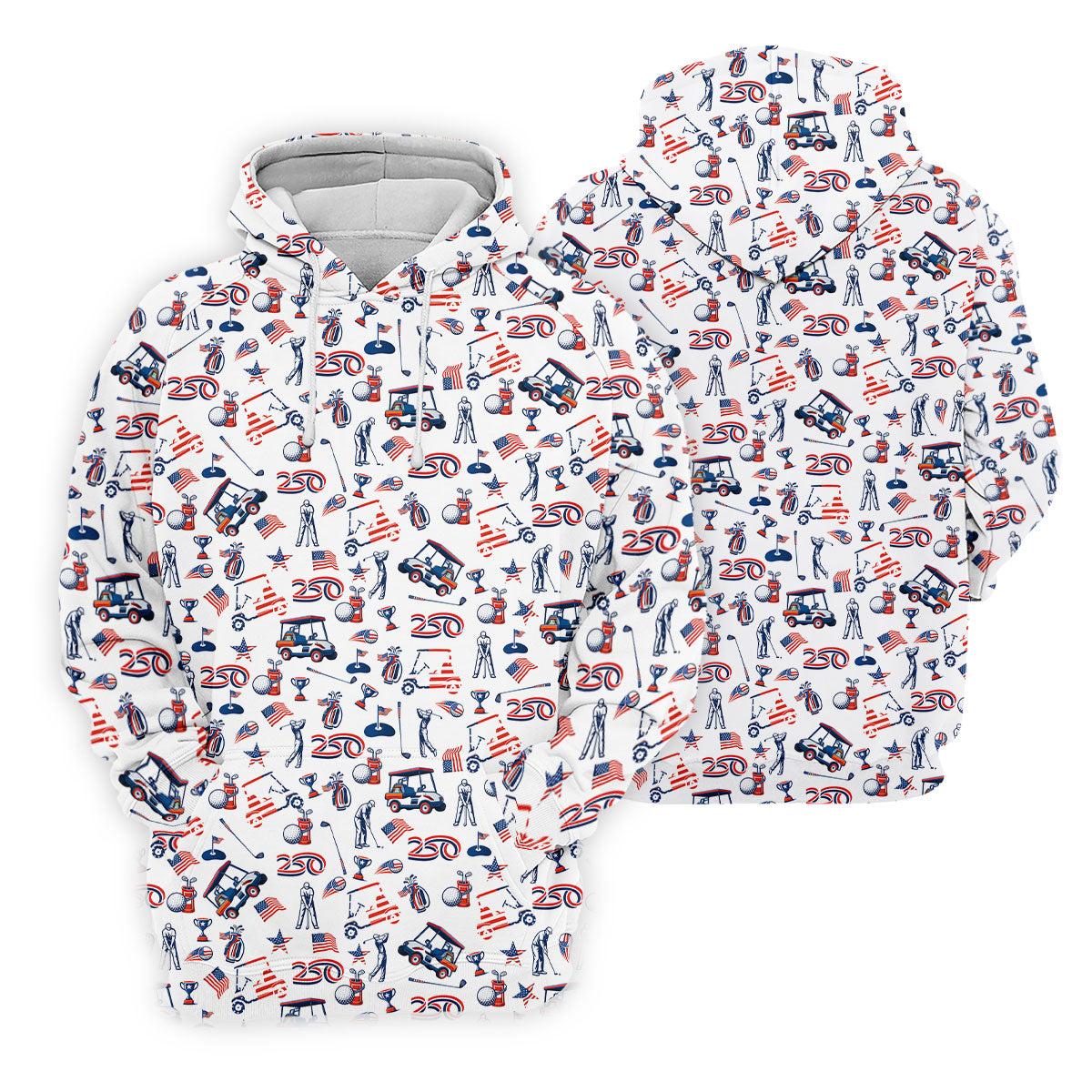250th Anniversary US Flag Pattern Patriotic Golf Shirt, 4th Of July Golf Shirt Golf Tops For Men, Golf Shirts For Men