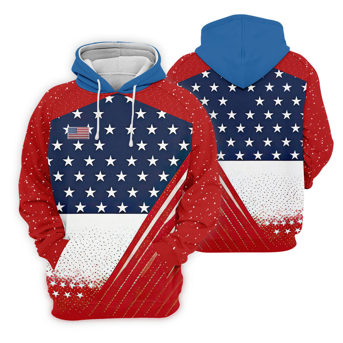 White Star Patriotic 4th Of July American Flag Golf Polo Shirtatriotic Golf Shirt, Golf Shirts For Men