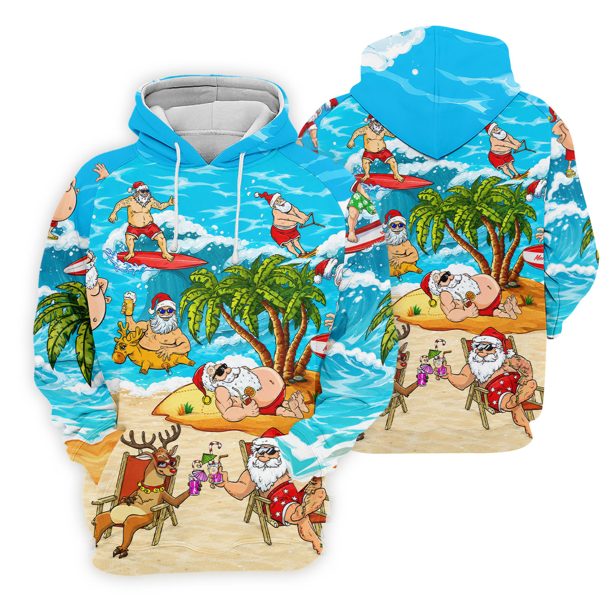 Funny Santa Beach Party Women's Golf Shirt, Christmas Golf Shirt, Women’s Golf Apparel