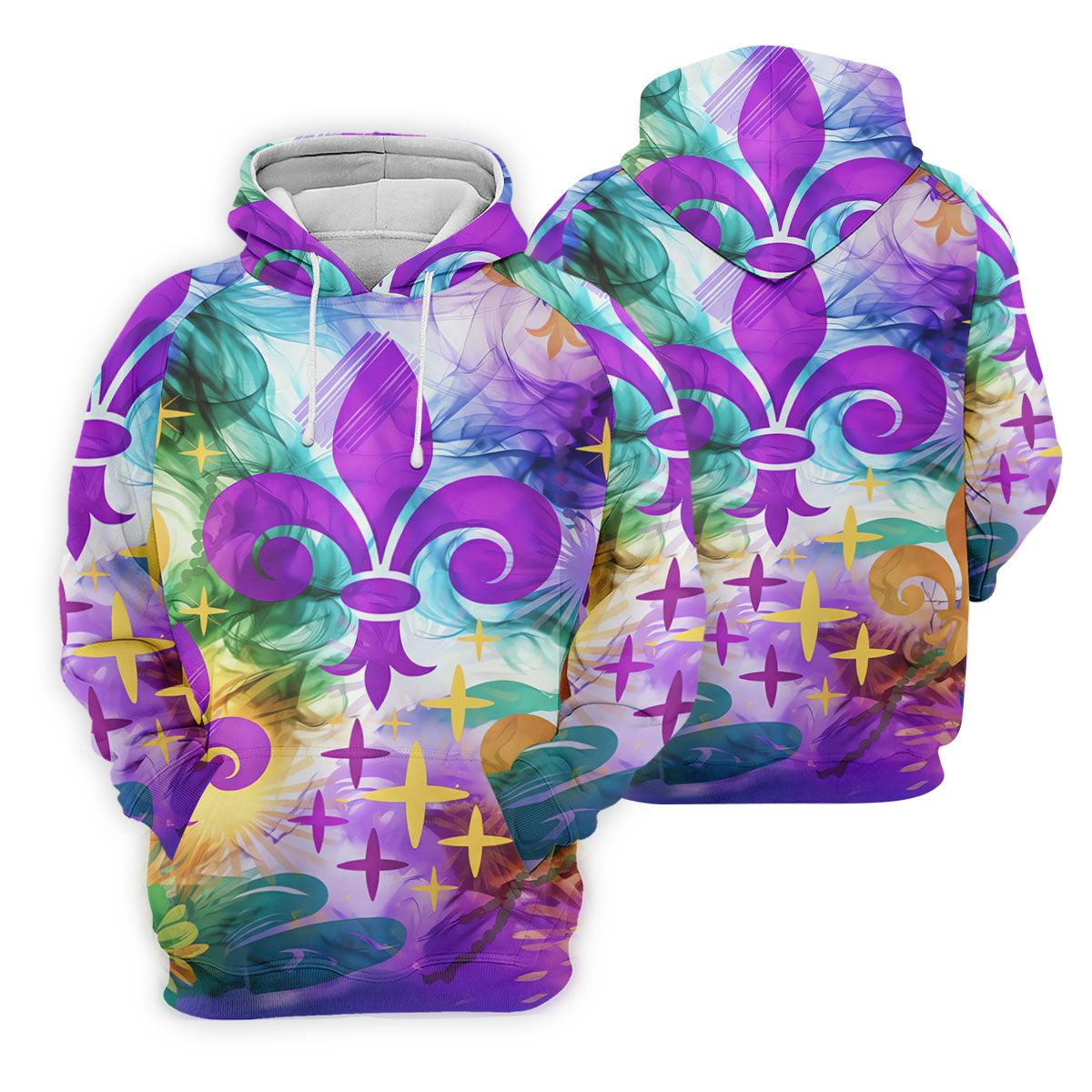 Mardi Gras Festival Fleur De Lis Symbol Purple Green Gold Polo ShirtFor Men, Golf Shirts For Men